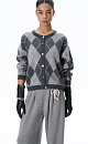 Cashmere cardigan with an Argyle pattern - BRUSNIKA. Women clothes