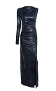 Asymmetrical dress with draping - BRUSNIKA. Women clothes