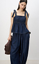 Drawstring denim top - BRUSNIKA. Women clothes