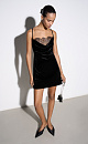 Velvet dress with lace - BRUSNIKA. Women clothes