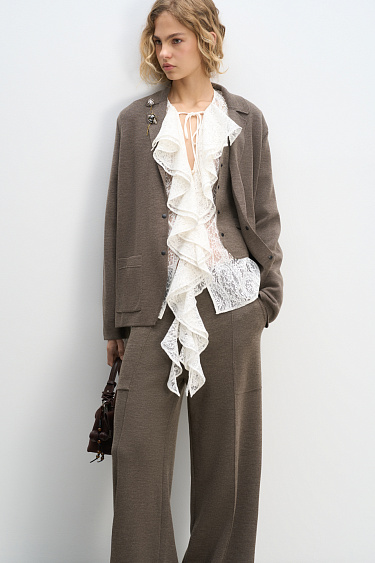 Single-breasted merino wool jacket - BRUSNIKA Women Clothes