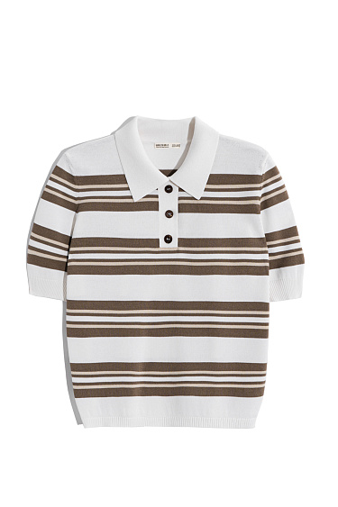 Striped viscose polo - BRUSNIKA Women Clothes