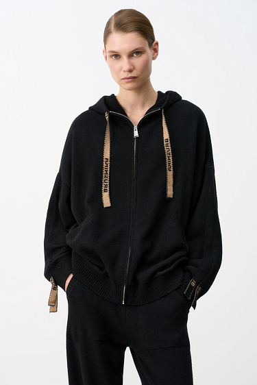 Hooded cashmere and wool bomber jacket  - BRUSNIKA Women Clothes