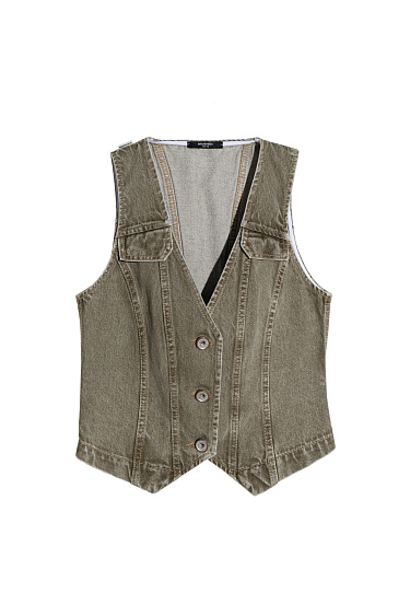 100% cotton denim vest - BRUSNIKA Women Clothes