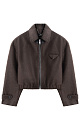wool bomber jacket with a turn‑down collar - BRUSNIKA. Women clothes