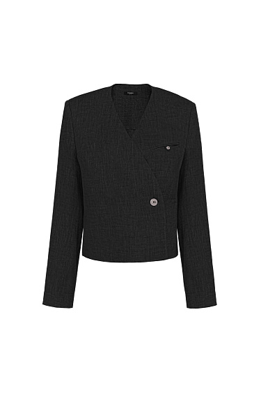 Cropped wrap blazer - BRUSNIKA Women Clothes