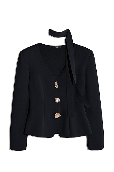 viscose jacket with accent buttons - BRUSNIKA Women Clothes