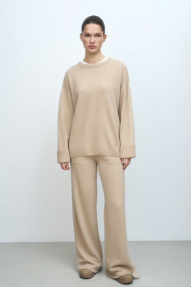 Cashmere and wool pants with stripes - BRUSNIKA Women Clothes
