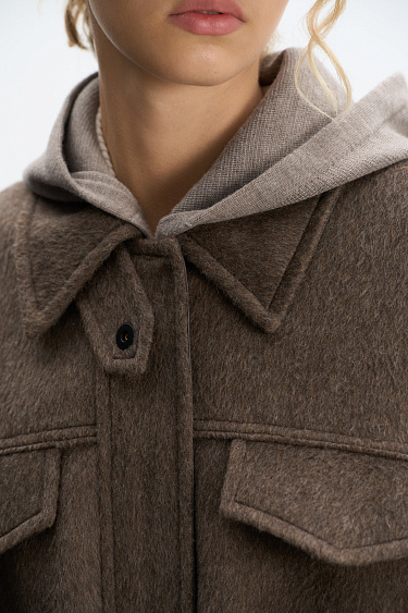 100% wool jacket with drawstring - BRUSNIKA Women Clothes