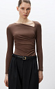 Longsleeve with an asymmetrical neckline - BRUSNIKA. Women clothes