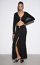 Maxi skirt with lurex and a decorative element - BRUSNIKA. Women clothes