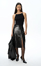 Textured faux leather midi skirt - BRUSNIKA. Women clothes