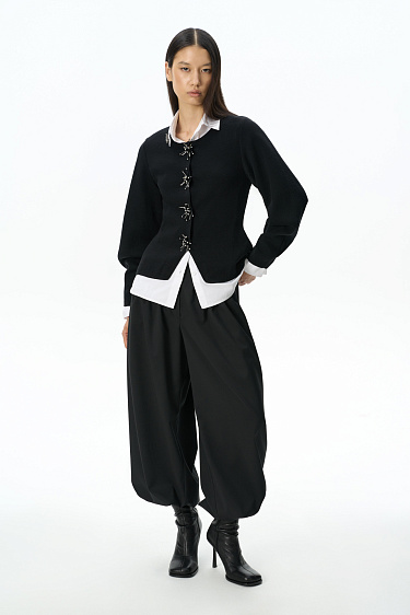 Magnetic-button jacket with decoration - BRUSNIKA Women Clothes