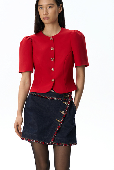 Fringed denim mini skirt - BRUSNIKA Women Clothes