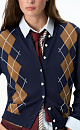 Argyle patterned cardigan - BRUSNIKA. Women clothes