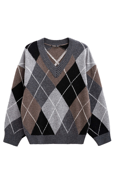 Cashmere jumper with an Argyle pattern - BRUSNIKA Women Clothes