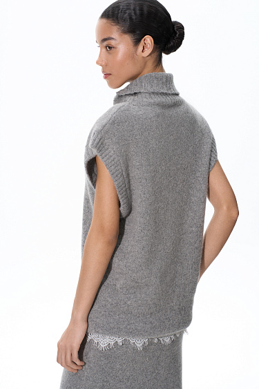 Fox Down Knitted Vest - BRUSNIKA Women Clothes