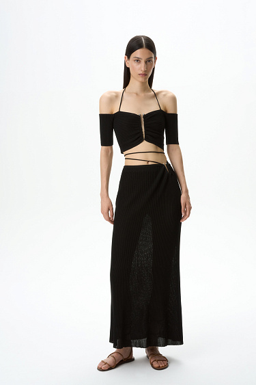Maxi skirt with metal detail - BRUSNIKA Women Clothes