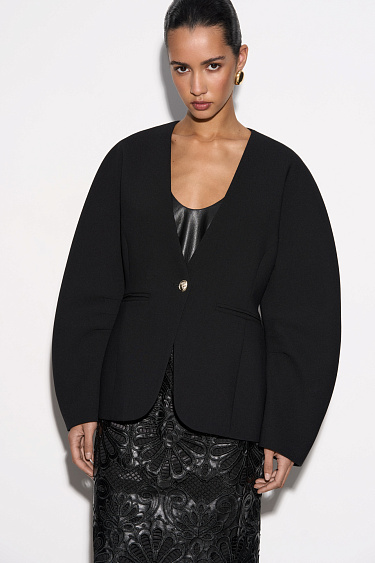 Viscose jacket with voluminous sleeves - BRUSNIKA Women Clothes