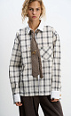 Plaid shirt with decorative buttons - BRUSNIKA. Women clothes