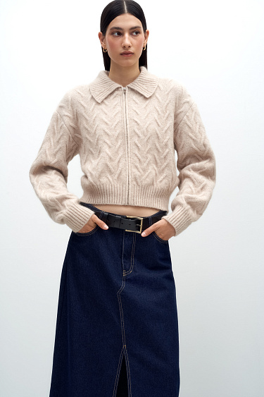 Zippered knit bomber jacket - BRUSNIKA Women Clothes