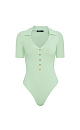 bodysuit with short sleeves and a turn‑down collar - BRUSNIKA. Women clothes