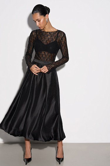 Lace longsleeve with sequins - BRUSNIKA Women Clothes