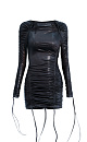 Dress with metallic coating - BRUSNIKA. Women clothes