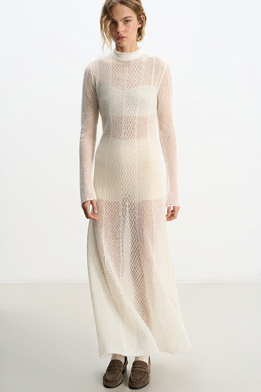 Openwork dress made of mohair and alpaca wool - BRUSNIKA Women Clothes