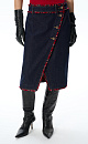 Denim midi skirt with fringe - BRUSNIKA. Women clothes