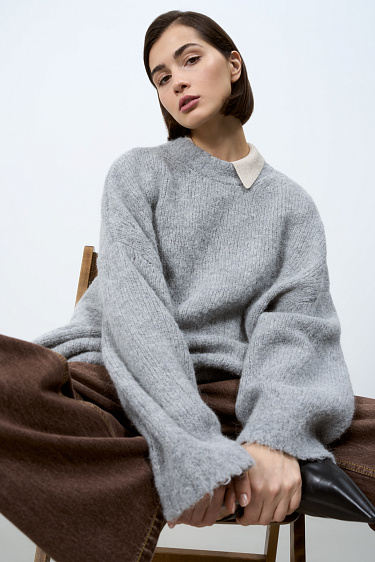 Voluminous alpaca wool jumper - BRUSNIKA Women Clothes