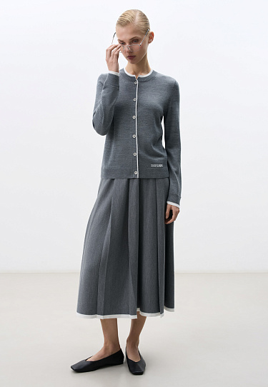 Midi skirt with a yoke - BRUSNIKA Women Clothes
