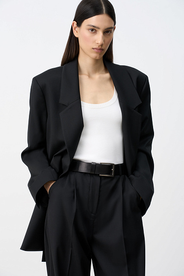 Basic side slits blazer - BRUSNIKA Women Clothes