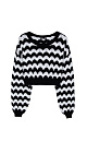 Knit jumper with wavy pattern - BRUSNIKA. Women clothes
