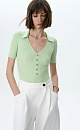 bodysuit with short sleeves and a turn‑down collar - BRUSNIKA. Women clothes