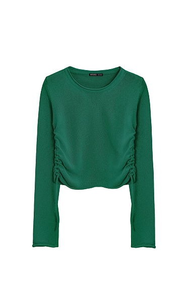 Long sleeve top with drawstring - BRUSNIKA Women Clothes