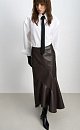 Asymmetrical faux leather skirt - BRUSNIKA. Women clothes