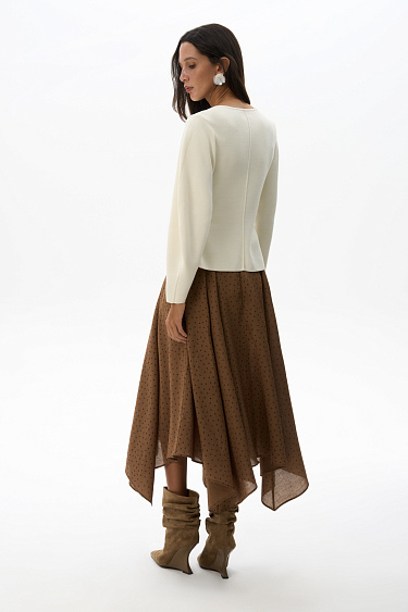 Polka dot tencel skirt - BRUSNIKA Women Clothes