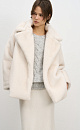 Eco-fur coat with a thin belt - BRUSNIKA. Women clothes