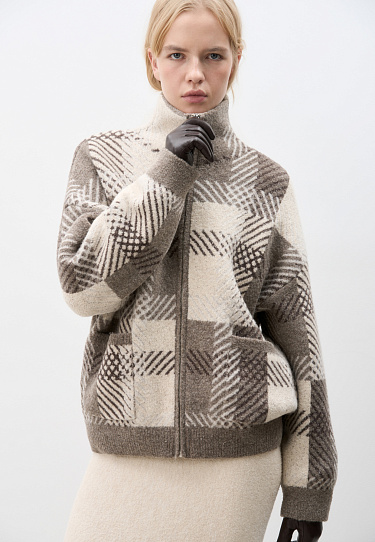 Plaid Bomber Jacket - BRUSNIKA Women Clothes