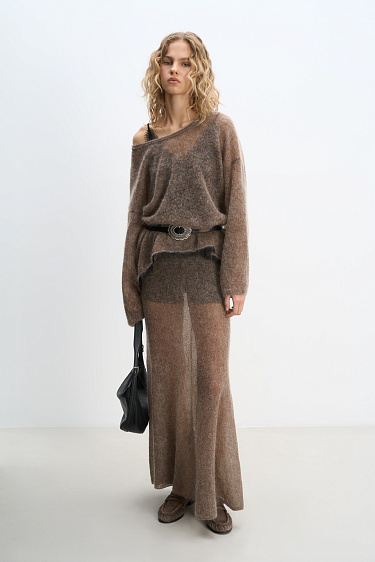 Maxi skirt made of kidmohair - BRUSNIKA Women Clothes