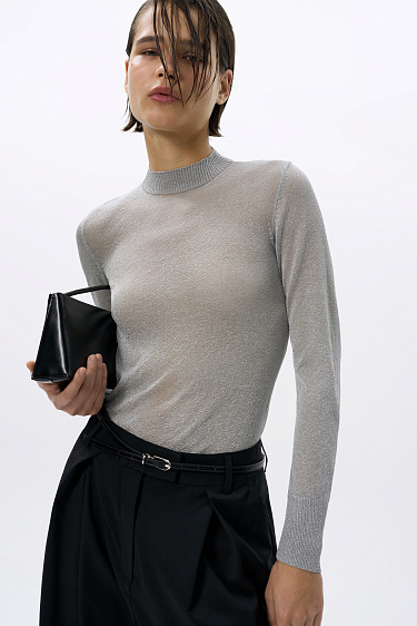 Lurex turtleneck - BRUSNIKA Women Clothes