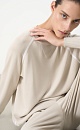 Knit jumper with contrast lines - BRUSNIKA. Women clothes