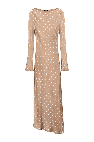 Satin dress with long sleeves - BRUSNIKA Women Clothes