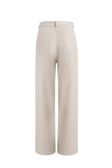 Straight trousers made of eco-leather - BRUSNIKA Women Clothes