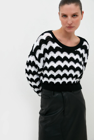 Knit jumper with wavy pattern - BRUSNIKA Women Clothes