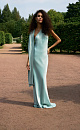 Satin dress with a scarf - BRUSNIKA. Women clothes