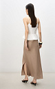 100% linen midi skirt with a slit - BRUSNIKA. Women clothes