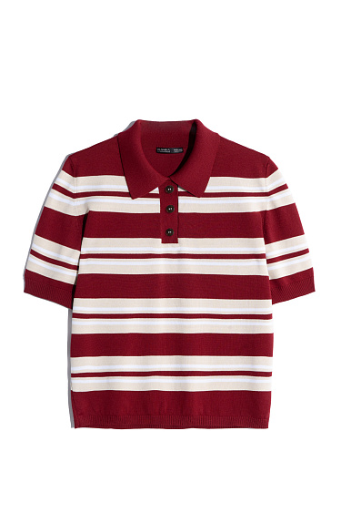 Striped viscose polo - BRUSNIKA Women Clothes