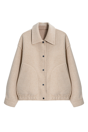 Double-sided bomber jacket made of 100% wool - BRUSNIKA Women Clothes
